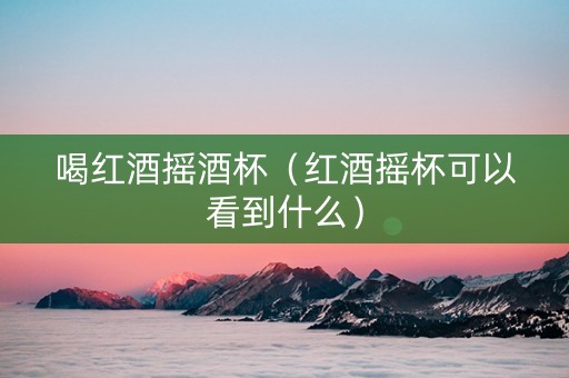 喝红酒摇酒杯（红酒摇杯可以看到什么）