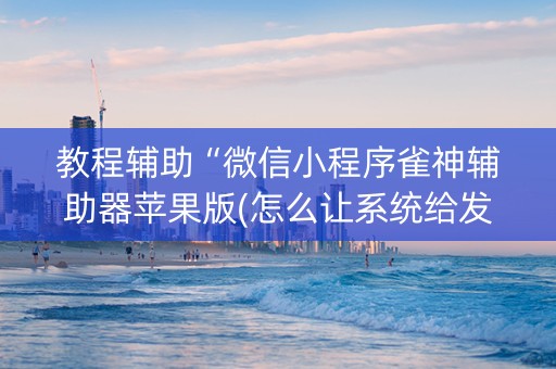 教程辅助“微信小程序雀神辅助器苹果版(怎么让系统给发好牌)
