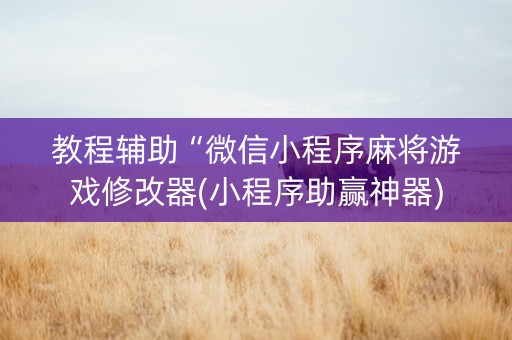 教程辅助“微信小程序麻将游戏修改器(小程序助赢神器)