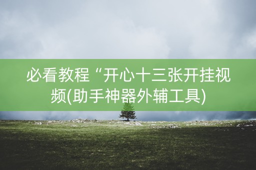 必看教程“开心十三张开挂视频(助手神器外辅工具)