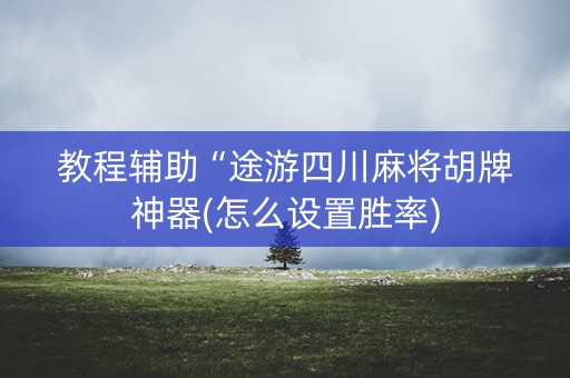 教程辅助“途游四川麻将胡牌神器(怎么设置胜率)