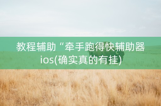 教程辅助“牵手跑得快辅助器ios(确实真的有挂)