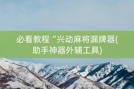 必看教程“兴动麻将漏牌器(助手神器外辅工具)