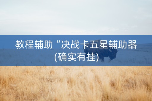 教程辅助“决战卡五星辅助器(确实有挂)