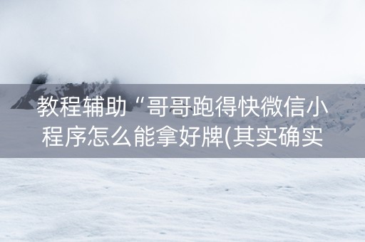 教程辅助“哥哥跑得快微信小程序怎么能拿好牌(其实确实有挂)