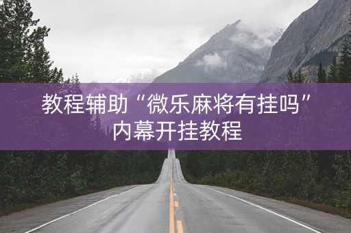 教程辅助“微乐麻将有挂吗”内幕开挂教程