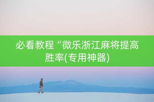 必看教程“微乐浙江麻将提高胜率(专用神器)