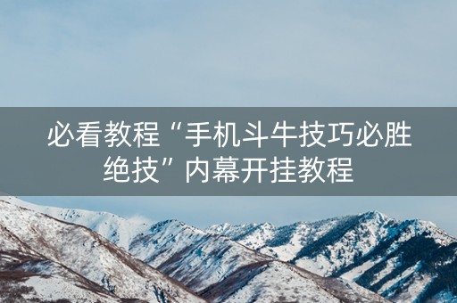 必看教程“手机斗牛技巧必胜绝技”内幕开挂教程