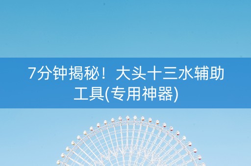 7分钟揭秘！大头十三水辅助工具(专用神器)