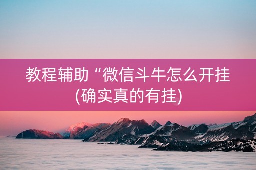 教程辅助“微信斗牛怎么开挂(确实真的有挂)