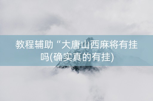 教程辅助“大唐山西麻将有挂吗(确实真的有挂)