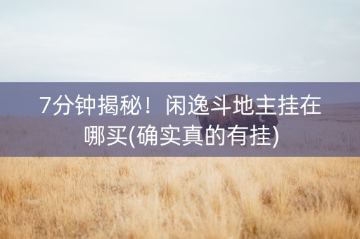 7分钟揭秘！闲逸斗地主挂在哪买(确实真的有挂)