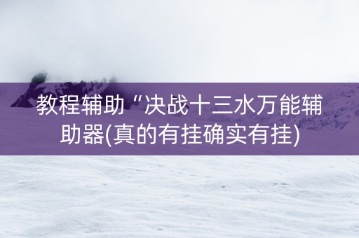 教程辅助“决战十三水万能辅助器(真的有挂确实有挂)