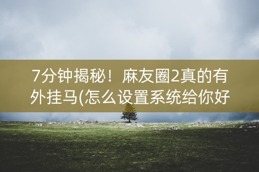 7分钟揭秘！麻友圈2真的有外挂马(怎么设置系统给你好牌)