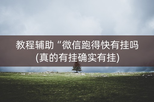 教程辅助“微信跑得快有挂吗(真的有挂确实有挂)