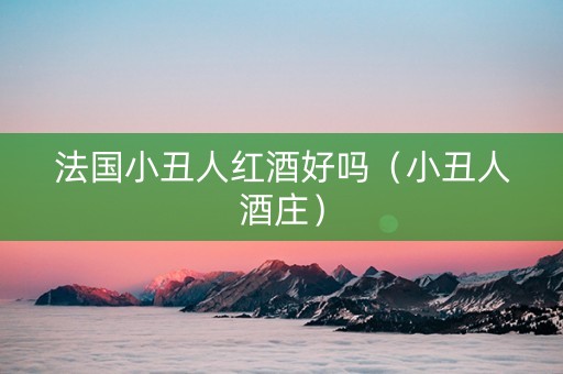 法国小丑人红酒好吗（小丑人酒庄）
