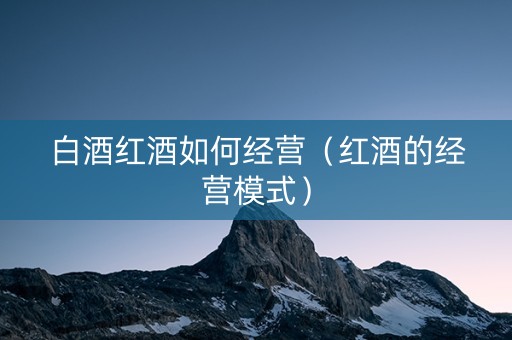 白酒红酒如何经营（红酒的经营模式）