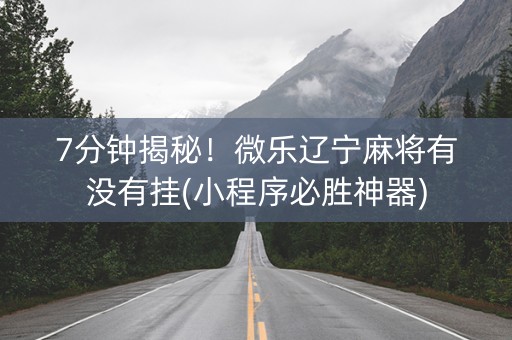 7分钟揭秘！微乐辽宁麻将有没有挂(小程序必胜神器)