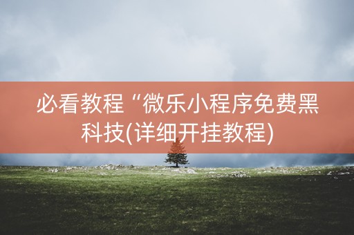 必看教程“微乐小程序免费黑科技(详细开挂教程)