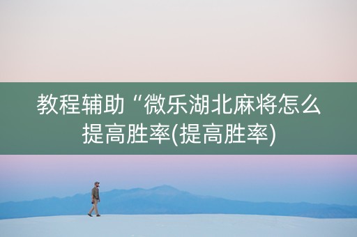 教程辅助“微乐湖北麻将怎么提高胜率(提高胜率)