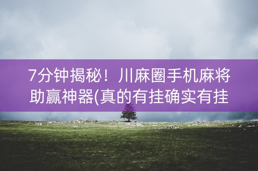 7分钟揭秘！川麻圈手机麻将助赢神器(真的有挂确实有挂)