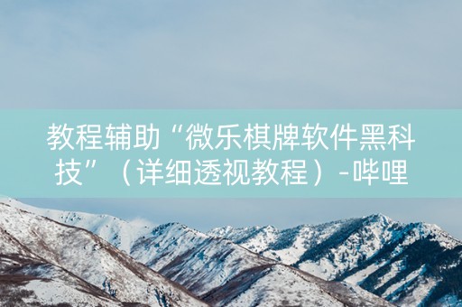 教程辅助“微乐棋牌软件黑科技”（详细透视教程）-哔哩哔哩