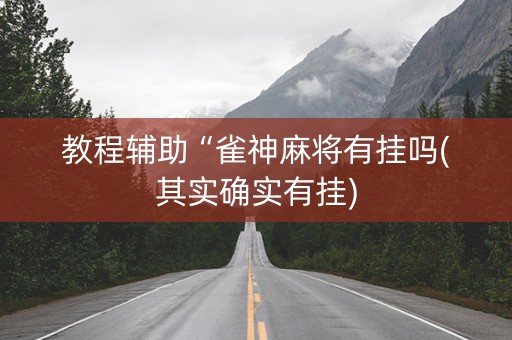 教程辅助“雀神麻将有挂吗(其实确实有挂)