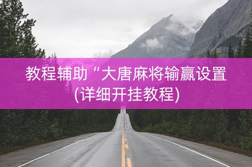 教程辅助“大唐麻将输赢设置(详细开挂教程)
