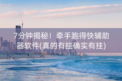 7分钟揭秘！牵手跑得快辅助器软件(真的有挂确实有挂)