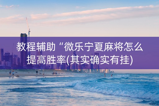 教程辅助“微乐宁夏麻将怎么提高胜率(其实确实有挂)