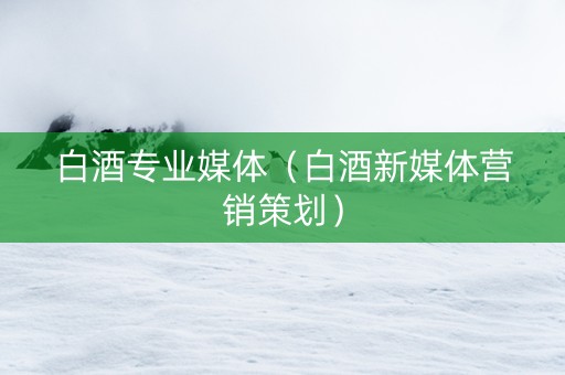 白酒专业媒体（白酒新媒体营销策划）