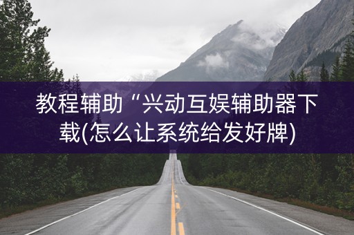 教程辅助“兴动互娱辅助器下载(怎么让系统给发好牌)