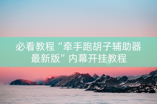必看教程“牵手跑胡子辅助器最新版”内幕开挂教程