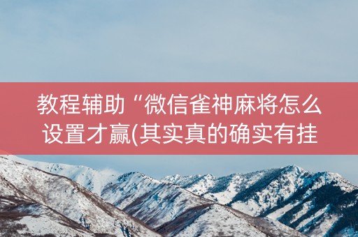 教程辅助“微信雀神麻将怎么设置才赢(其实真的确实有挂)