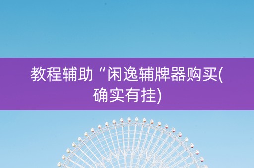 教程辅助“闲逸辅牌器购买(确实有挂)