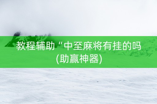 教程辅助“中至麻将有挂的吗(助赢神器)