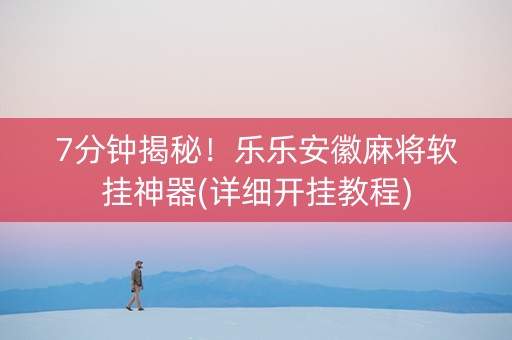 7分钟揭秘！乐乐安徽麻将软挂神器(详细开挂教程)