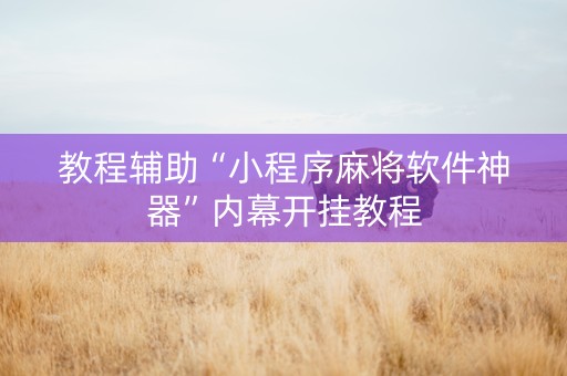 教程辅助“小程序麻将软件神器”内幕开挂教程