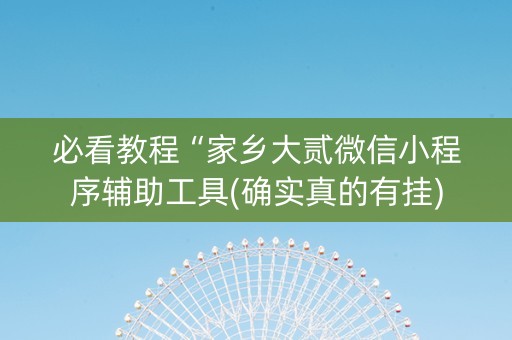 必看教程“家乡大贰微信小程序辅助工具(确实真的有挂)