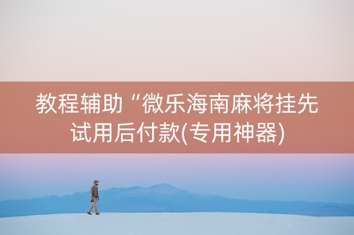 教程辅助“微乐海南麻将挂先试用后付款(专用神器)