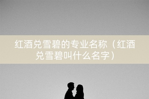 红酒兑雪碧的专业名称（红酒兑雪碧叫什么名字）