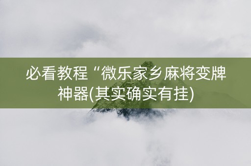 必看教程“微乐家乡麻将变牌神器(其实确实有挂)