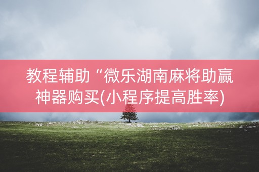 教程辅助“微乐湖南麻将助赢神器购买(小程序提高胜率)