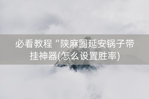 必看教程“陕麻圈延安锅子带挂神器(怎么设置胜率)