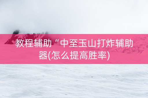 教程辅助“中至玉山打炸辅助器(怎么提高胜率)