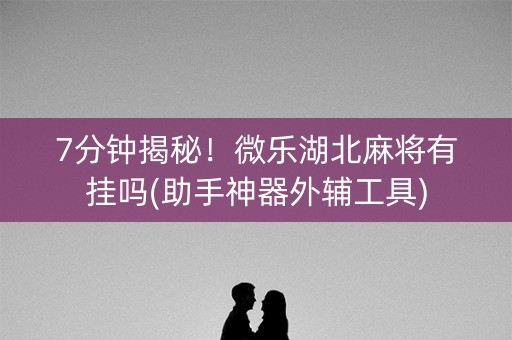 7分钟揭秘！微乐湖北麻将有挂吗(助手神器外辅工具)