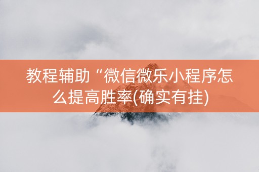 教程辅助“微信微乐小程序怎么提高胜率(确实有挂)