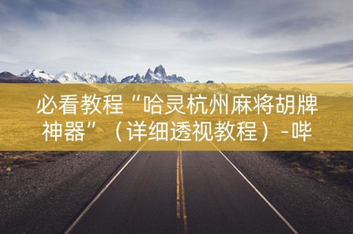 必看教程“哈灵杭州麻将胡牌神器”（详细透视教程）-哔哩哔哩