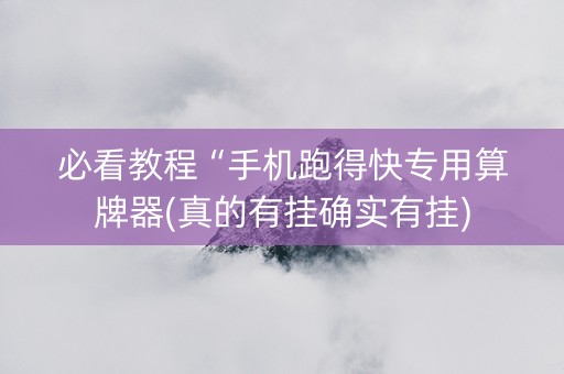 必看教程“手机跑得快专用算牌器(真的有挂确实有挂)
