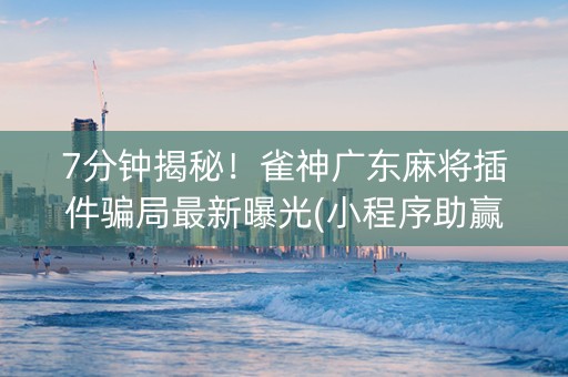 7分钟揭秘！雀神广东麻将插件骗局最新曝光(小程序助赢神器)